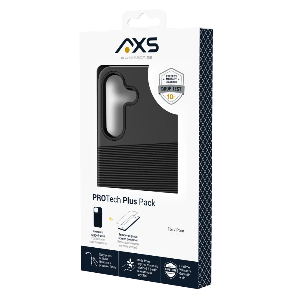 AXS - PROTech Plus Case and ARMORGlass Screen Protector for Samsung Galaxy S25