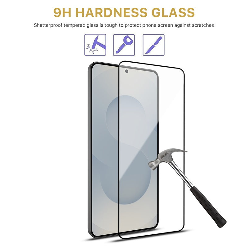 MyBat Pro Full Coverage Tempered Glass Screen Protector (Fingerprint Unlock) for Samsung Galaxy S26 - Black
