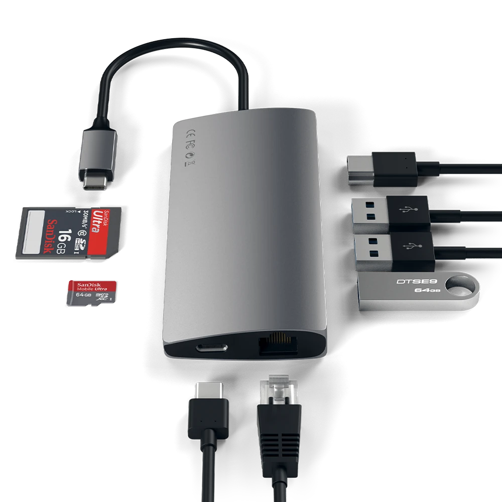 Satechi - Type C to Multi Port Adapter 4K Ethernet V2 - Space Gray