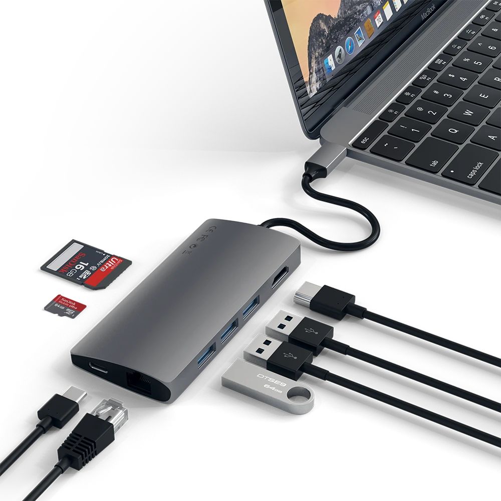Satechi - Type C to Multi Port Adapter 4K Ethernet V2 - Space Gray