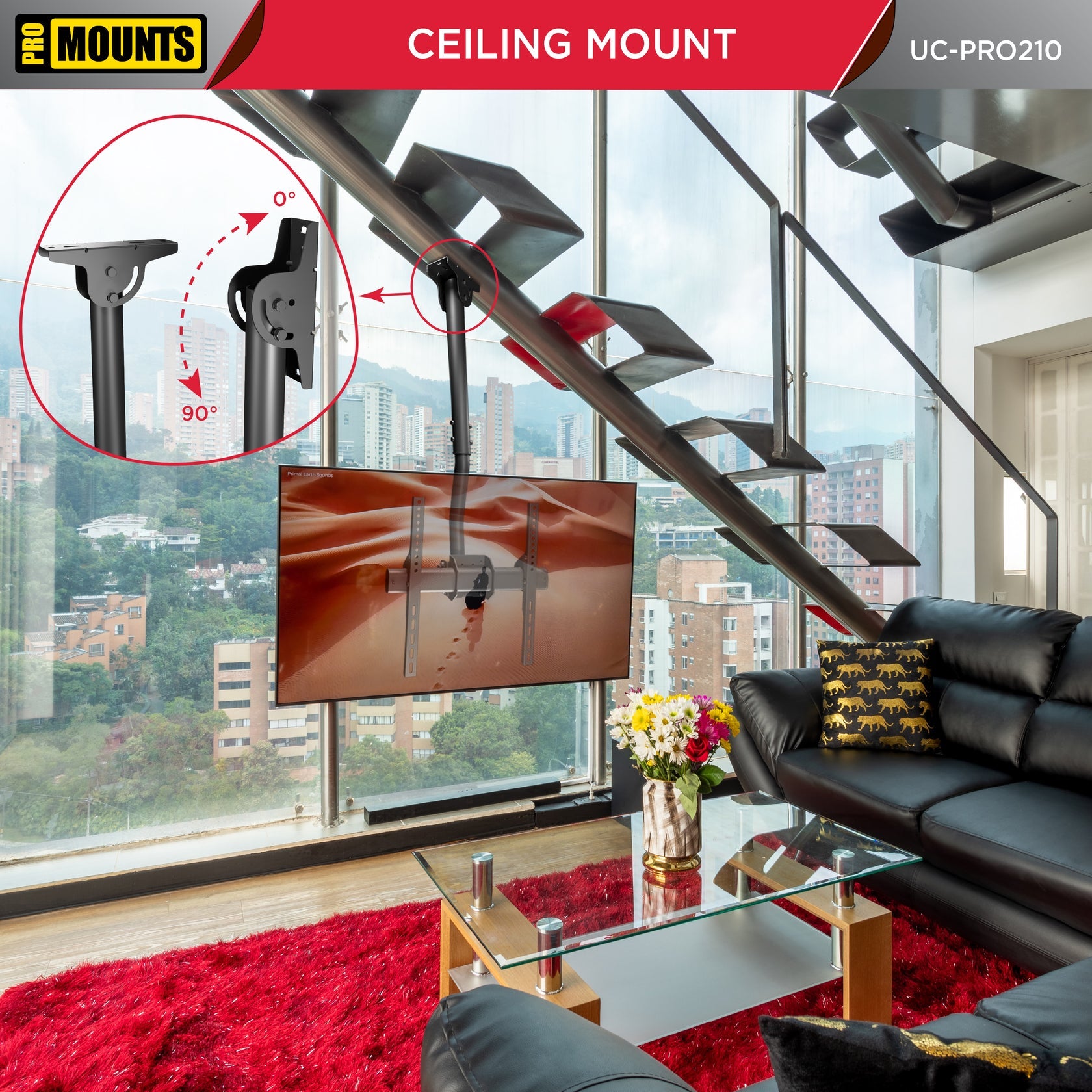 Promounts UC-PRO210 Small Articulating / Full Motion TV Ceiling Mount