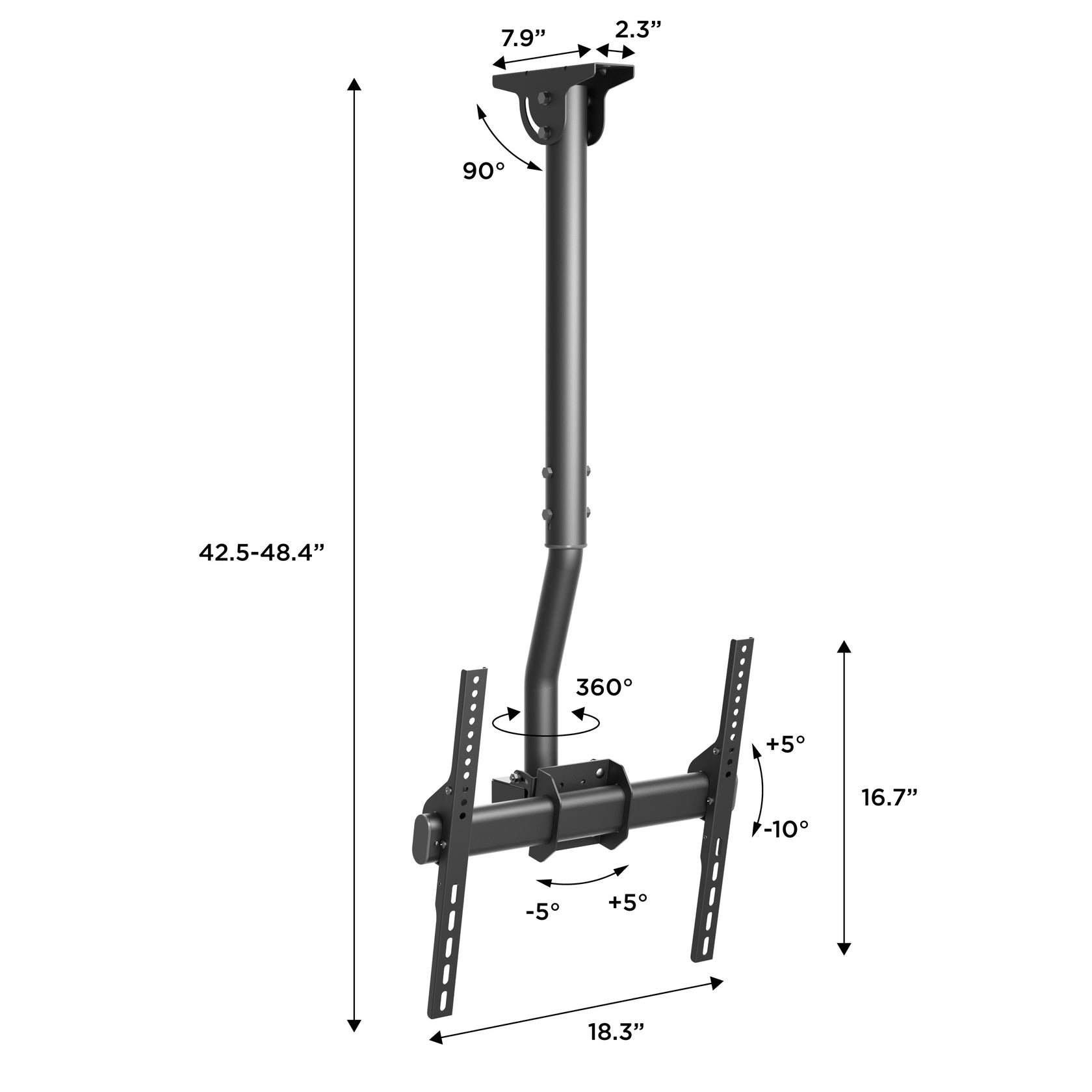 Promounts UC-PRO210 Small Articulating / Full Motion TV Ceiling Mount