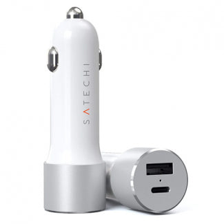 Satechi USB-C / USB A Car Charger 72W Power Delivery - Silver
