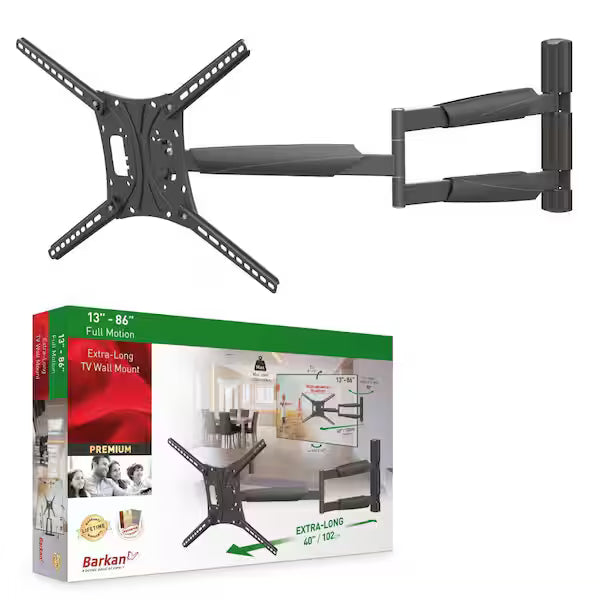 Barkan BM443XL 13"-86" Full Motion Articulating TV Wall Mount with Xtra Long Arm