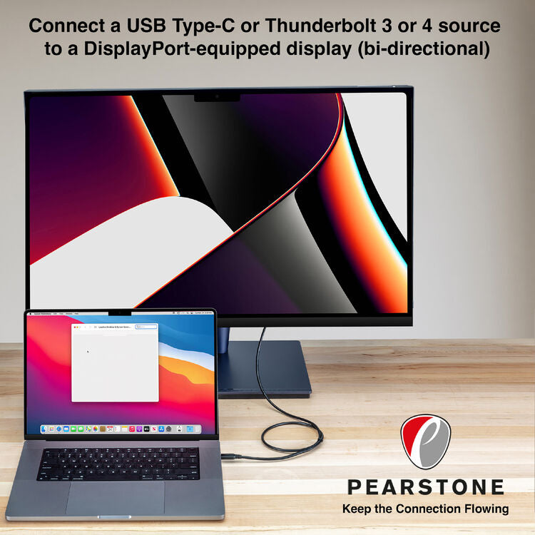 Pearstone USB Type-C Male to DisplayPort Male 8K Cable