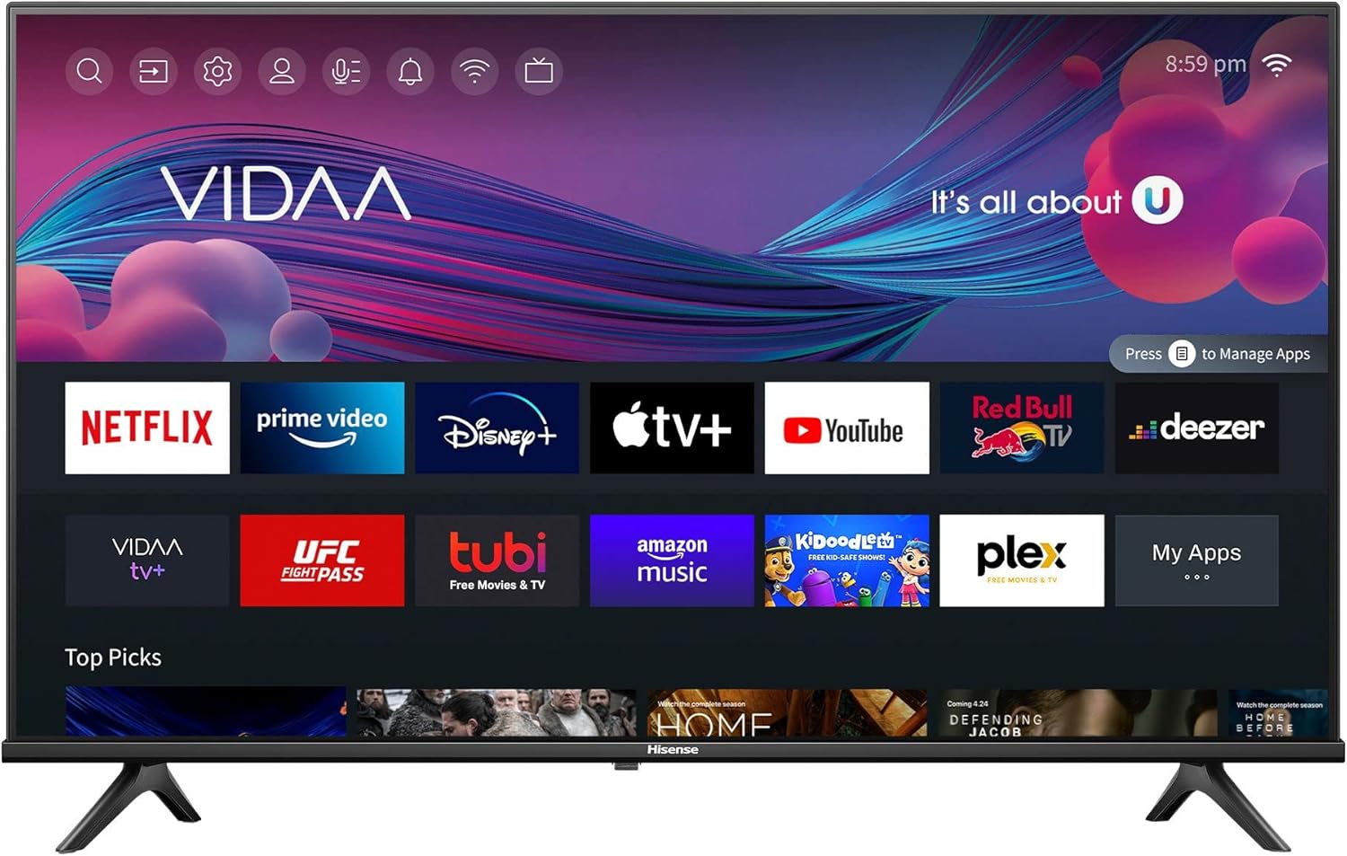 HISENSE 40" A4N LED HD Ready Smart VIDAA TV (40A4NV)
