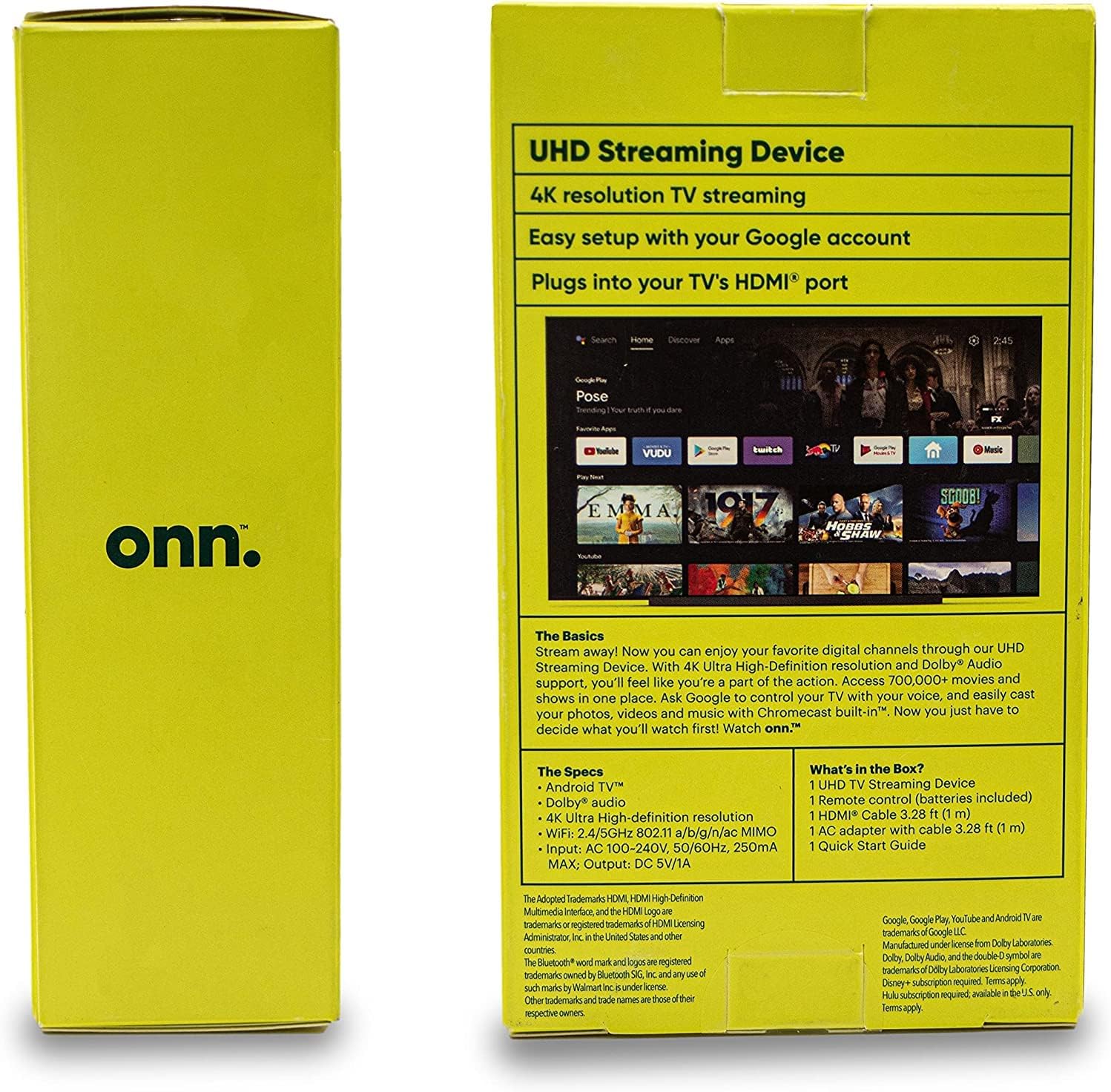 Onn Android TV 4K UHD Streaming Box