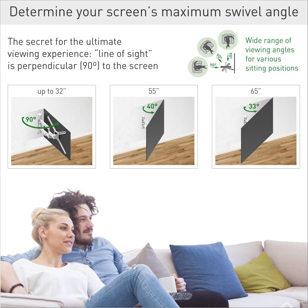 Barkan 3400W 13"-65" Full Motion Articulating TV Wall Mount (White)