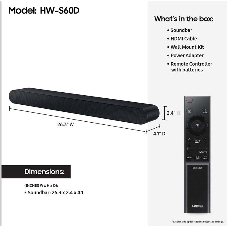 Samsung HW-S60D 5-Channel All-In-One Soundbar