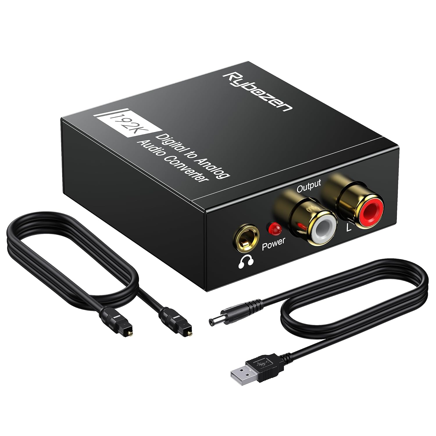 DAC 192KHz Digital to Analog Audio Converter Adapter (Optical to RCA/3.5mm)