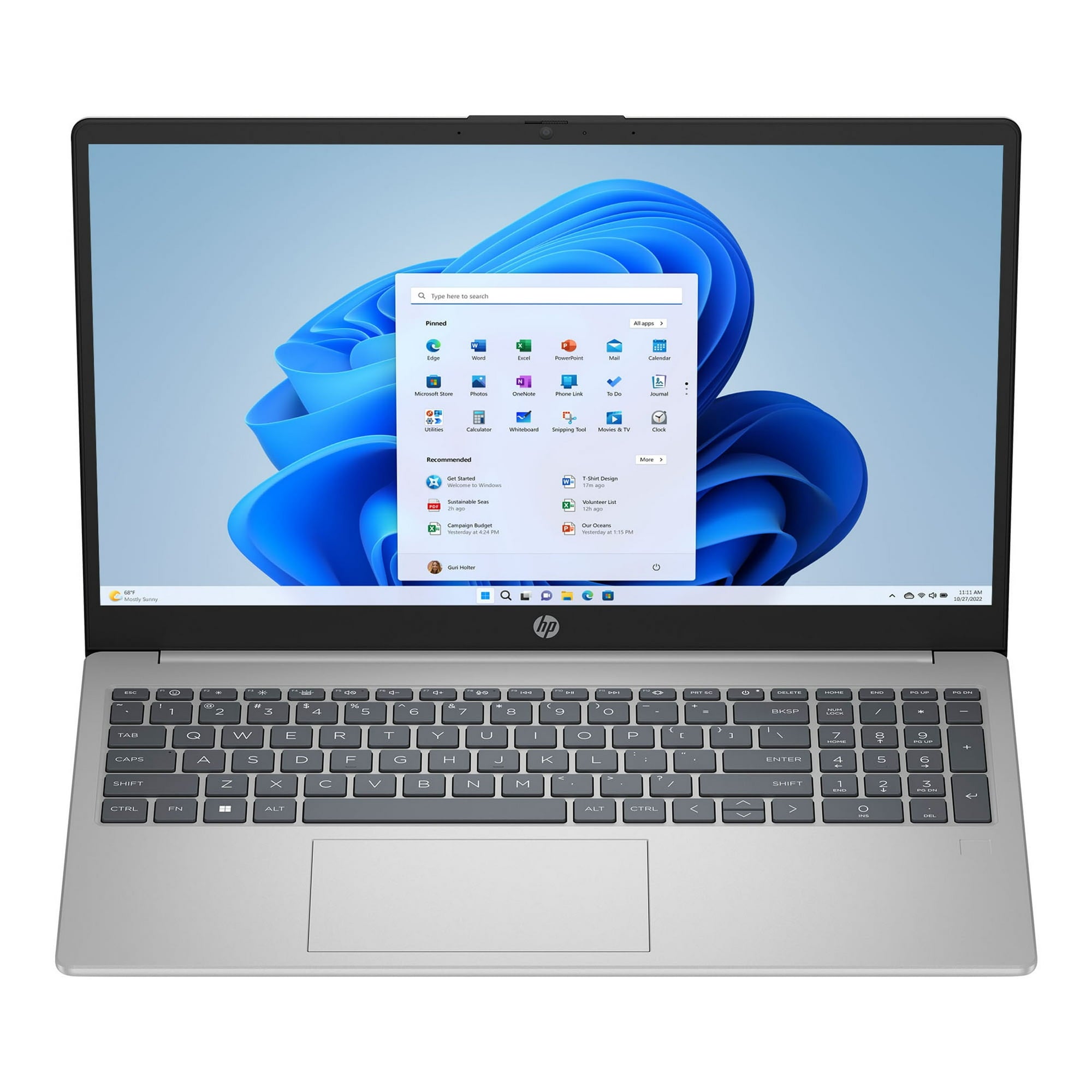 HP 15.6" FHD Windows Laptop (Intel Core i3 N305, 8GB Memory, 256GB Storage) (Natural Silver)