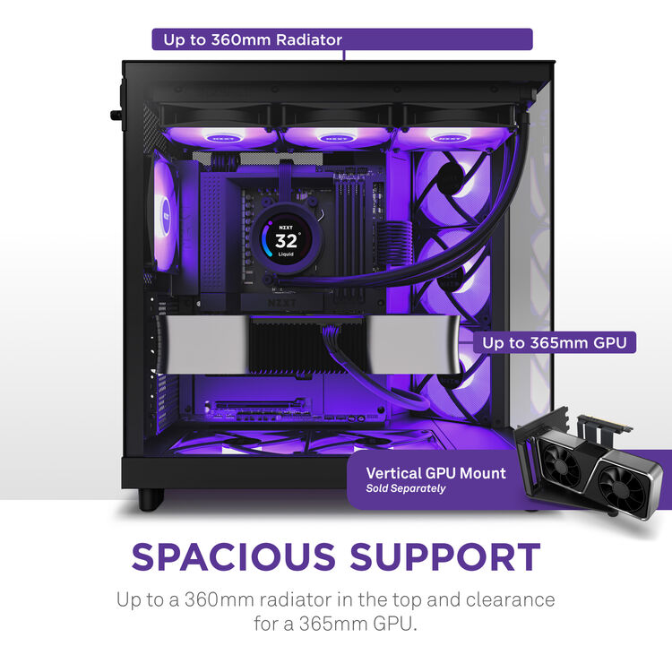 NZXT H6 Flow Mid-Tower Case (Black)