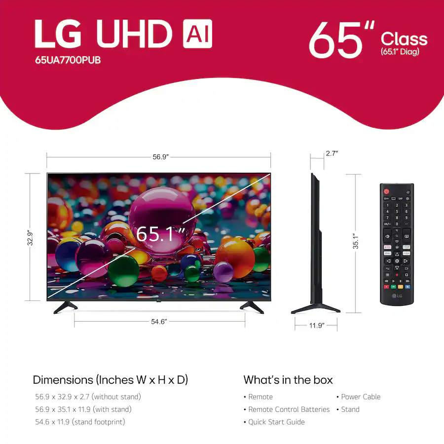LG UA77 65" 4K HDR Smart LED TV