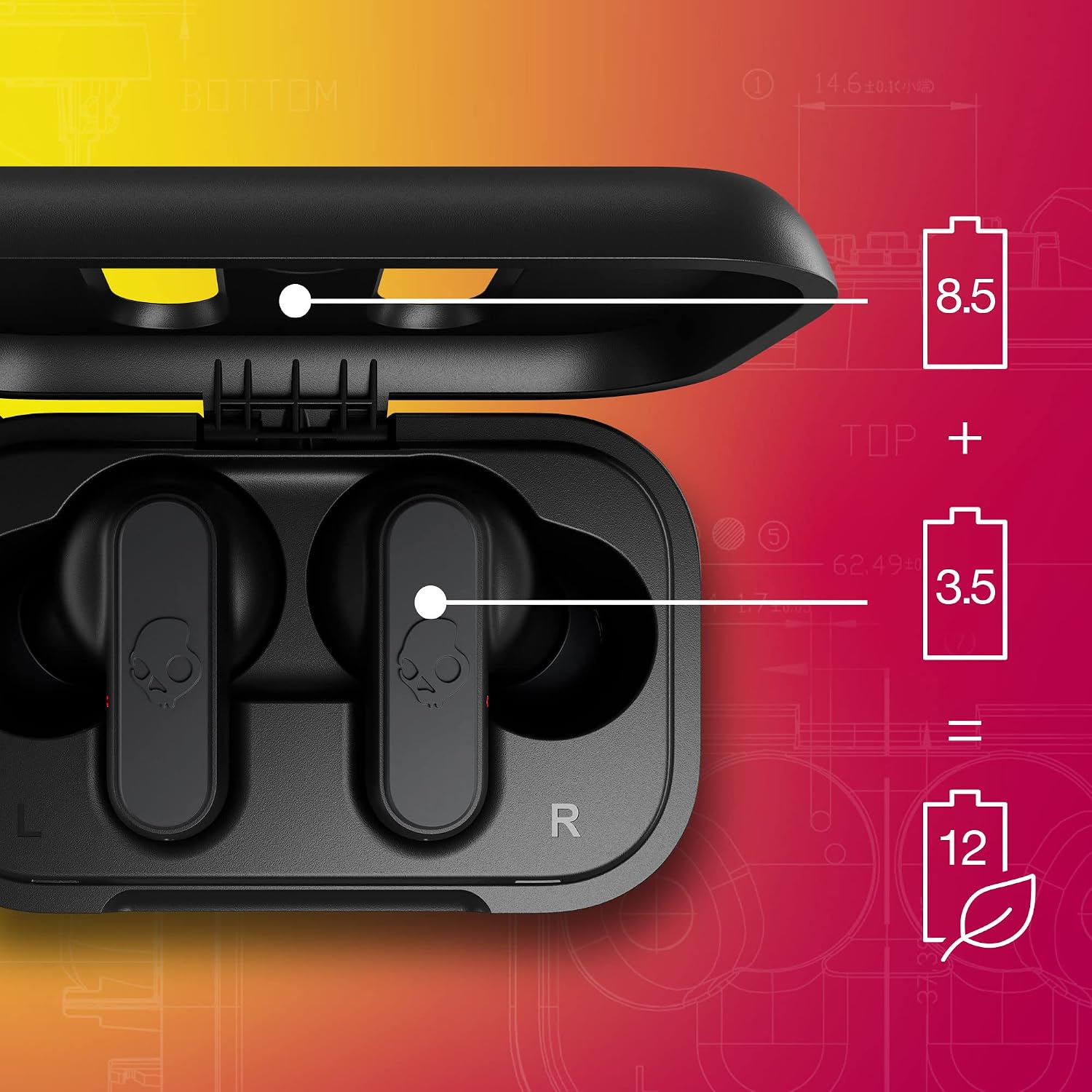 Skullcandy Dime 2 TWS Bluetooth In-Ear Earbuds with Mic and Charging Case