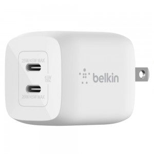 Belkin 45W BoostCharge Pro Dual USB-C GaN PD Wall Charger
