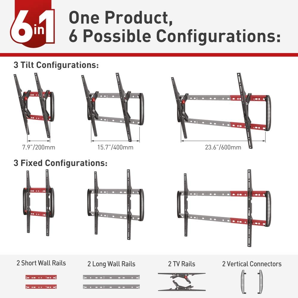 Barkan BM410T 13"-90" Extendable Auto Locking Tilt TV Wall Mount
