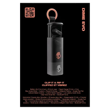 Skullcandy Dime Evo TWS Bluetooth In-Ear Earbuds with Mic and Charging Case