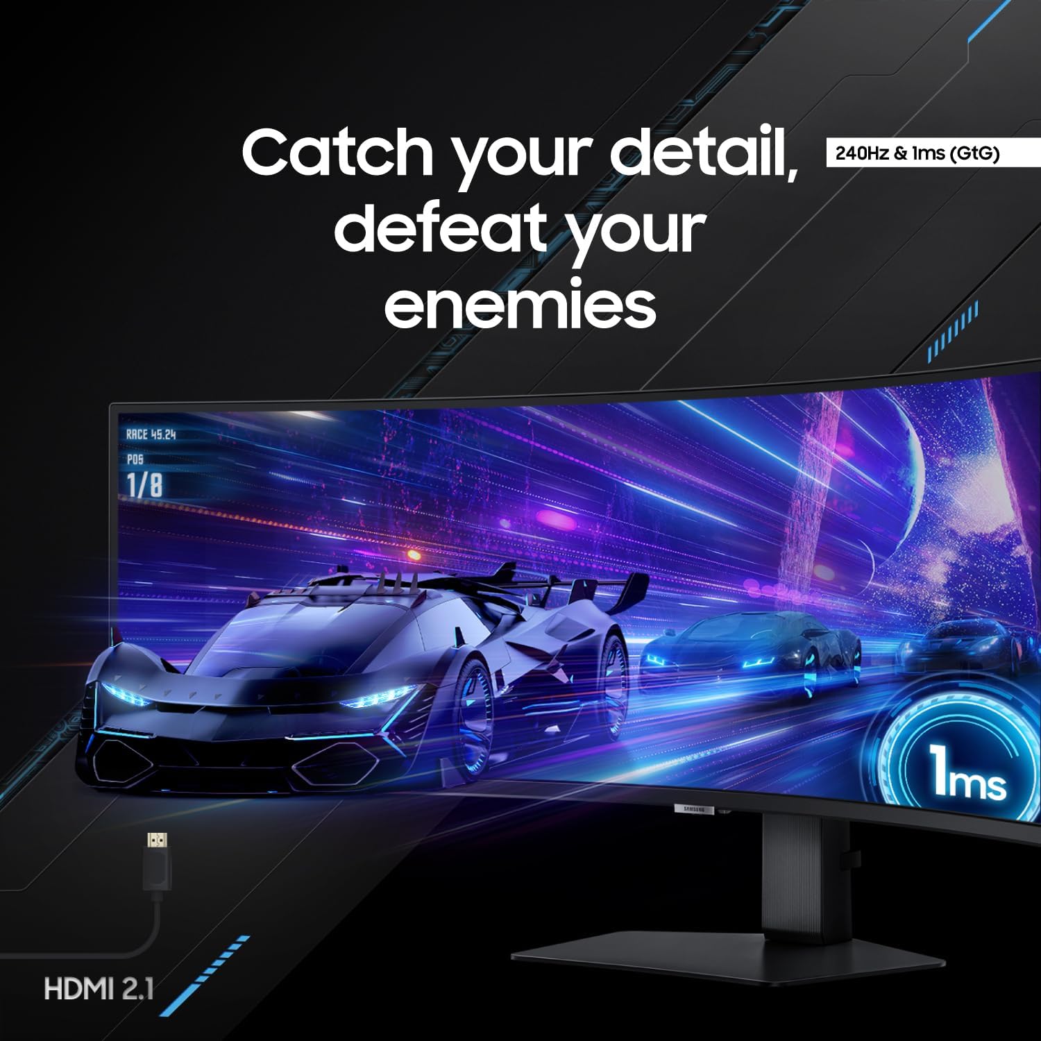 Samsung 49-Inch Odyssey DQHD 1000R G9 G95SE Series Curved Gaming Monitor