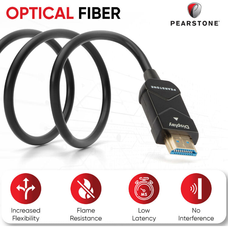 Pearstone 100 FT 8K Hybrid Optical HDMI Cable