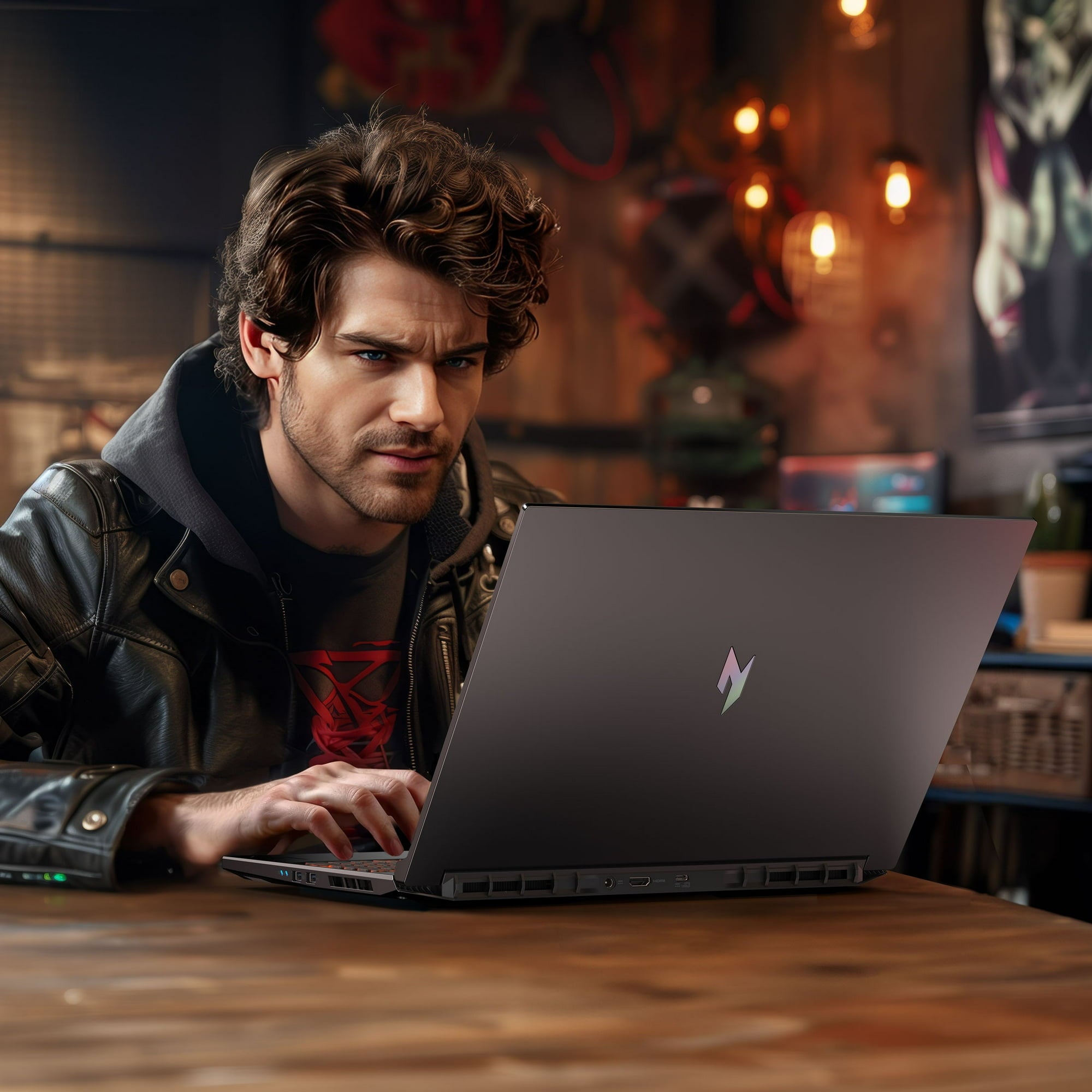 Acer Nitro V 16 AI WUXGA FHD Windows Gaming Laptop (AMD Ryzen 5 240, 16GB Memory, 512GB Storage, RTX 5050 GFX) (Obsidian Black)