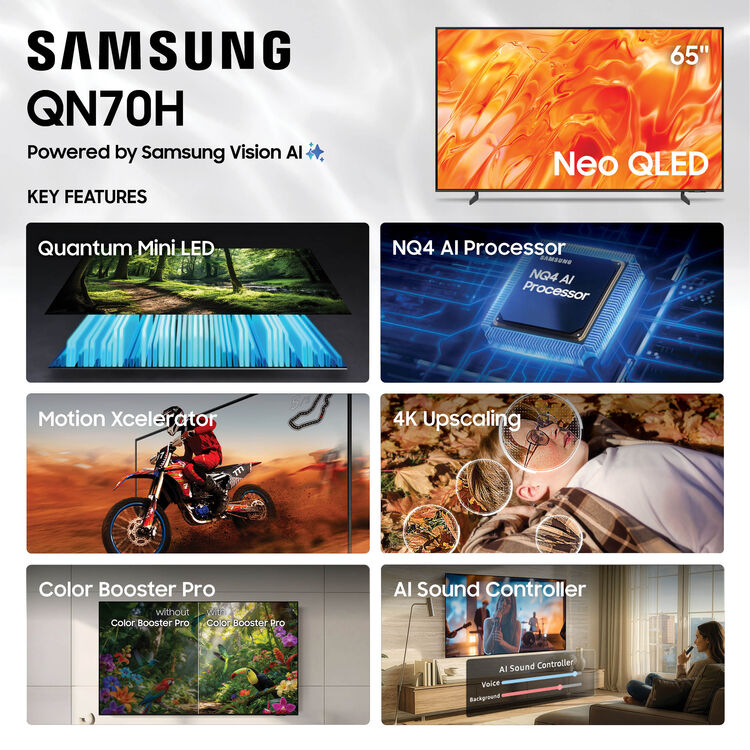 Samsung QN70H Series 85" 4K UHD HDR Smart Neo Quantum Mini-LED TV (2026)