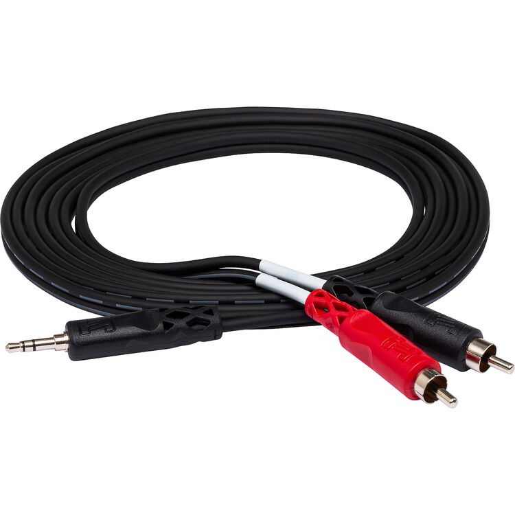 Hosa Technology Stereo Mini 3.5mm Male to 2 RCA Male Y-Cable (10FT)