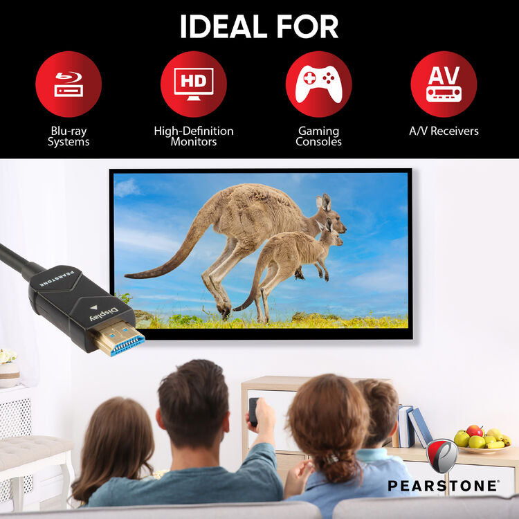 Pearstone 100 FT 8K Hybrid Optical HDMI Cable
