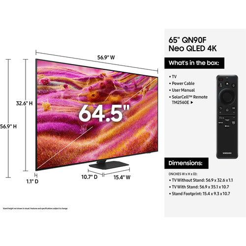 Samsung QN90F Series 65" Neo QLED Mini-LED 4K UHD Quantum HDR Smart TV (2025)