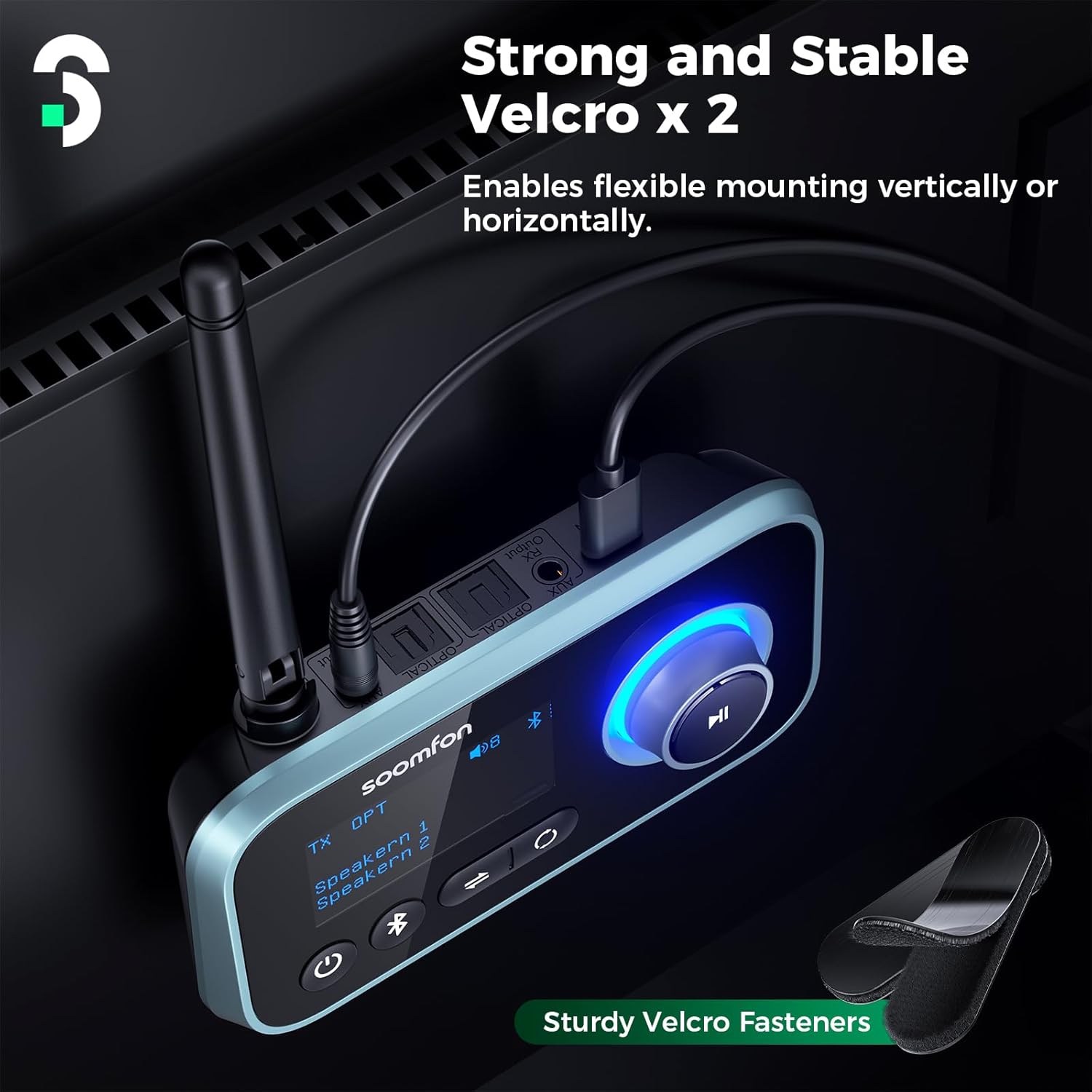 SOOMFON Bluetooth Transmitter for TV 3-in-1 Bluetooth 5.0 Transmitter Receiver for TV