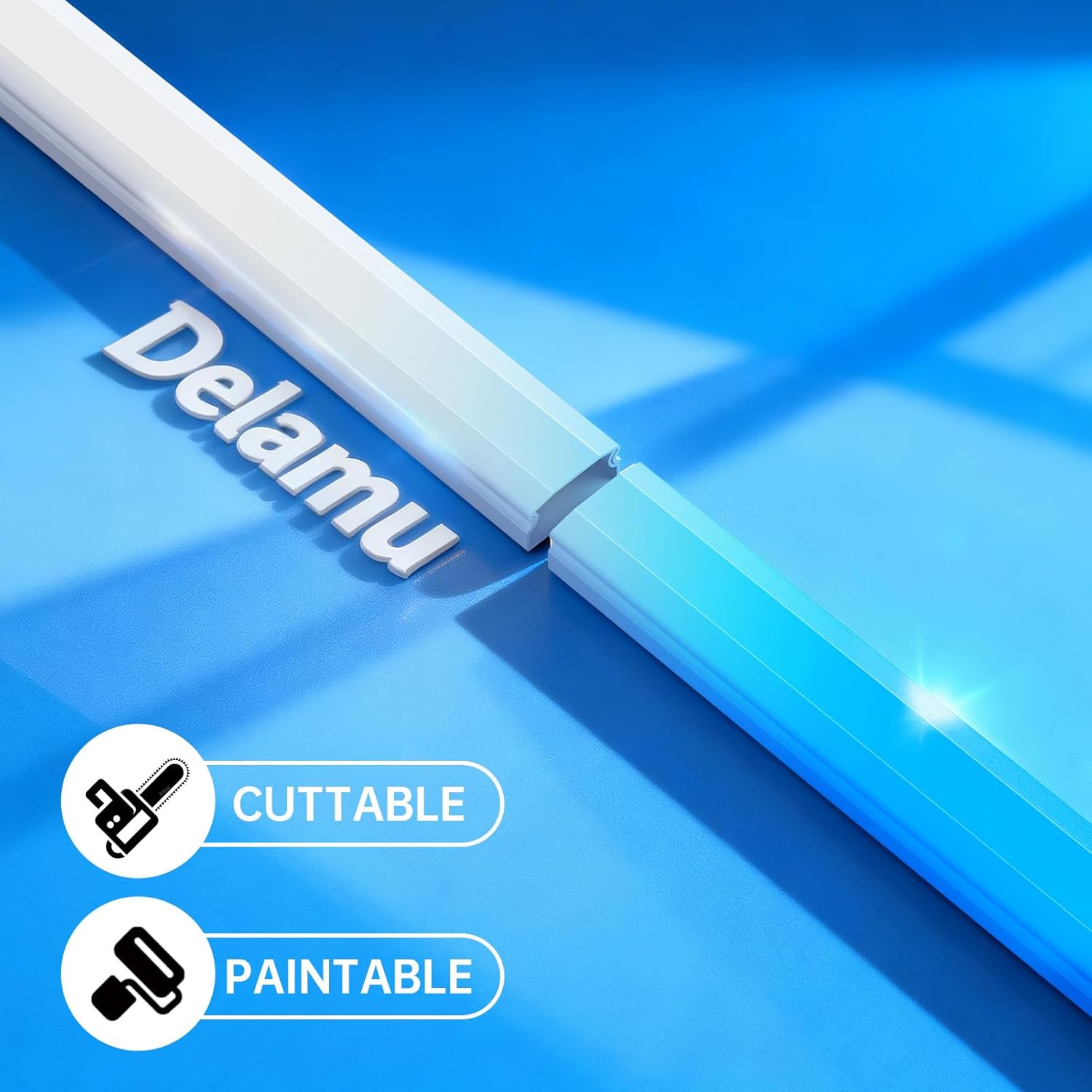 Delamu Cable Concealer PVC Cord Cover (1.18")