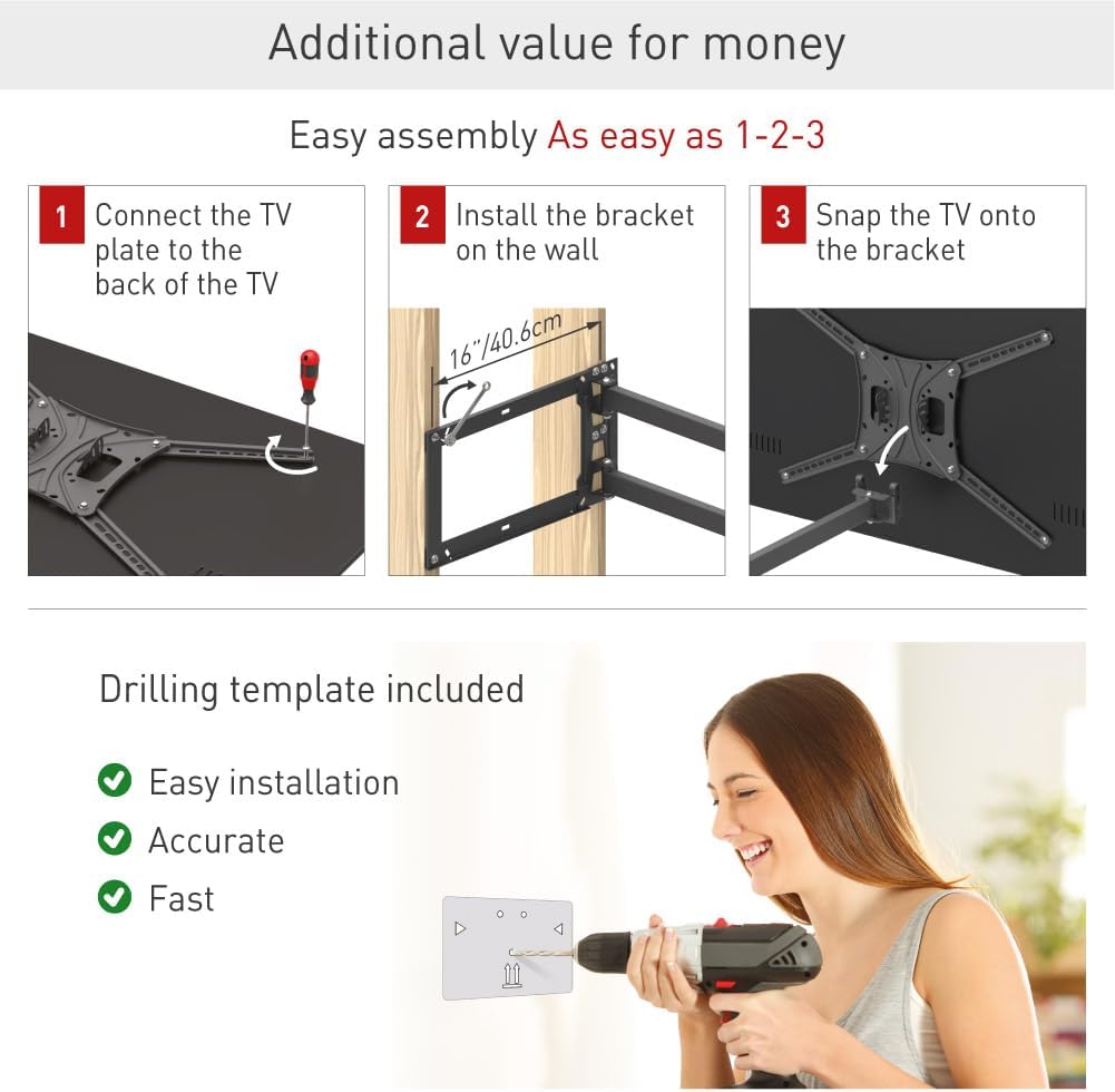Barkan 4400 13"-86" Full Motion Articulating TV Wall Mount