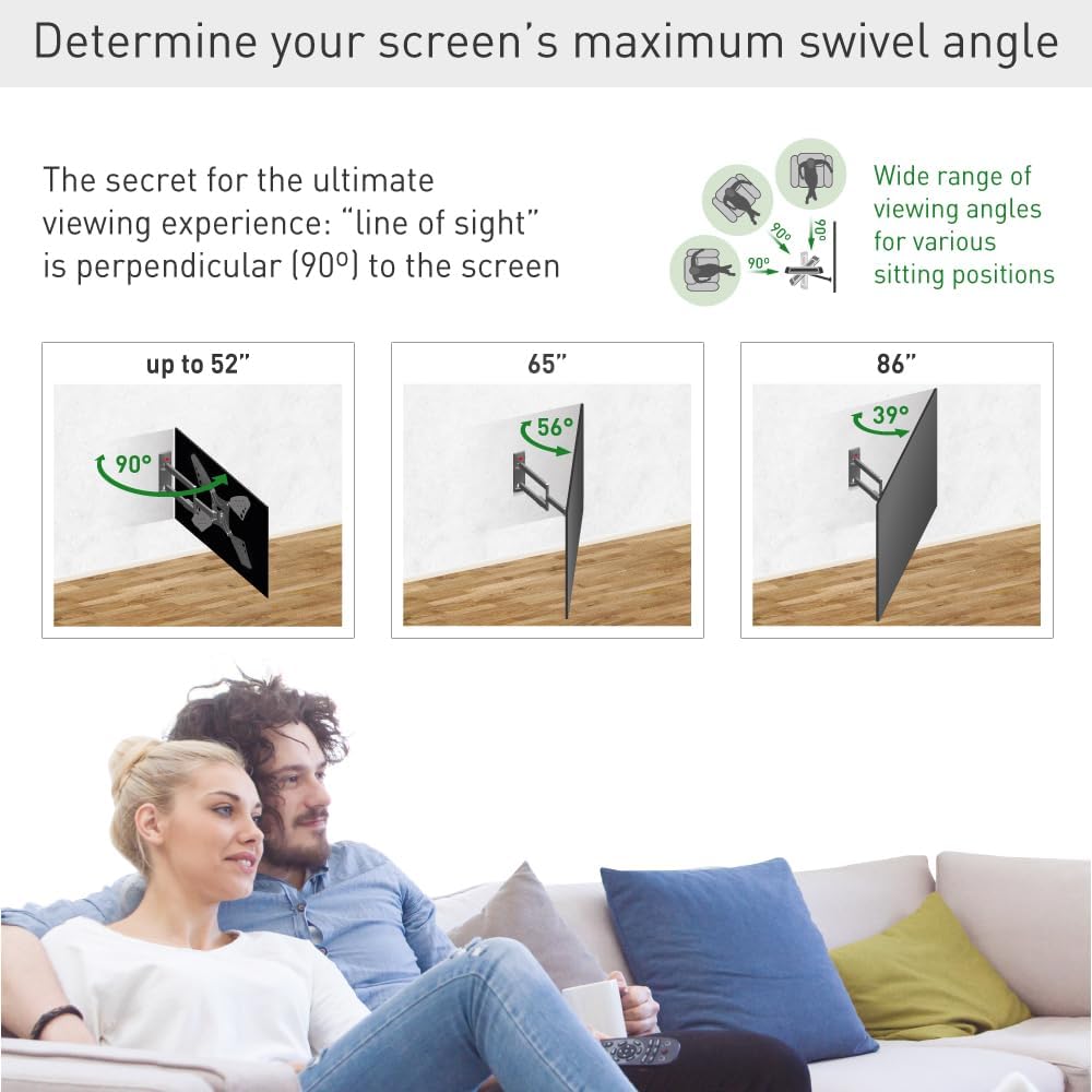 Barkan 3400L 13"-86" Full Motion Articulating TV Wall Mount with Long Arm