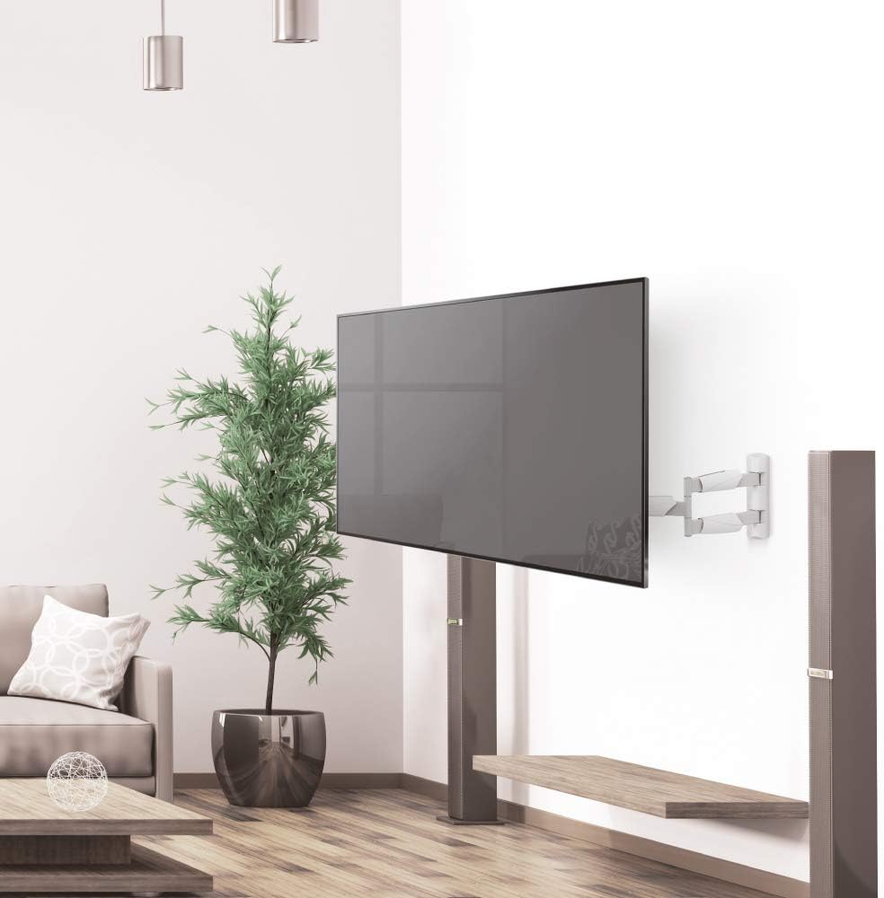 Barkan BM343XLW 13"-65" Full Motion Articulating TV Wall Mount with Xtra Long Arm (White)