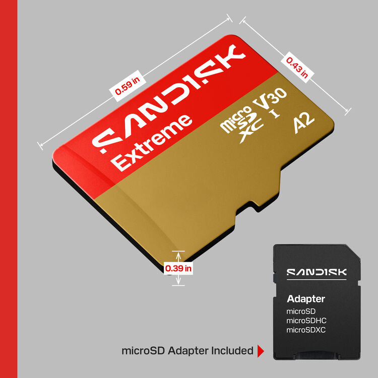 SanDisk Extreme UHS-I microSDXC Memory Card with SD Adapter