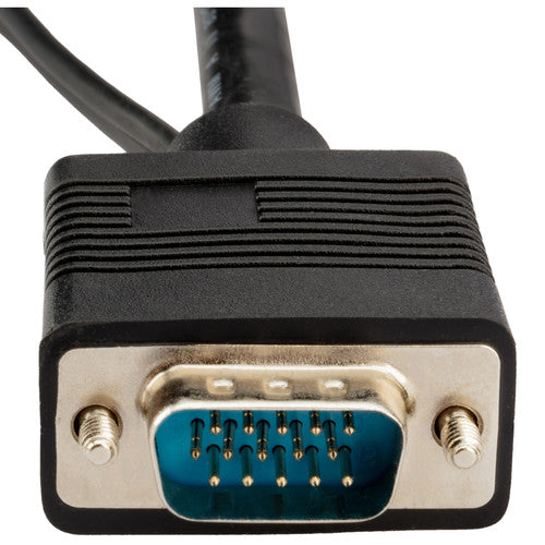 Pearstone Standard VGA Male to VGA Male Cable with 3.5mm Stereo Audio (6 FT)