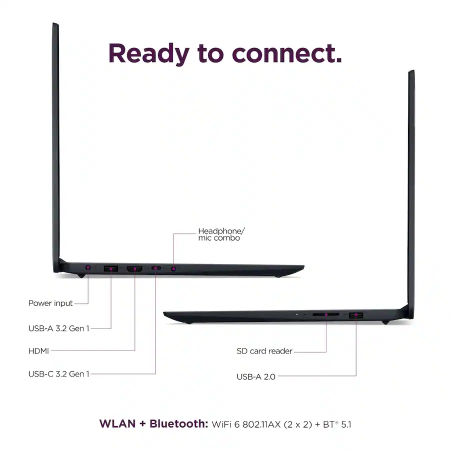 Lenovo IdeaPad 1i 15.6" FHD Windows Laptop (Intel Core i5 1335U, 8GB Memory, 256GB Storage) (Abyss Blue)