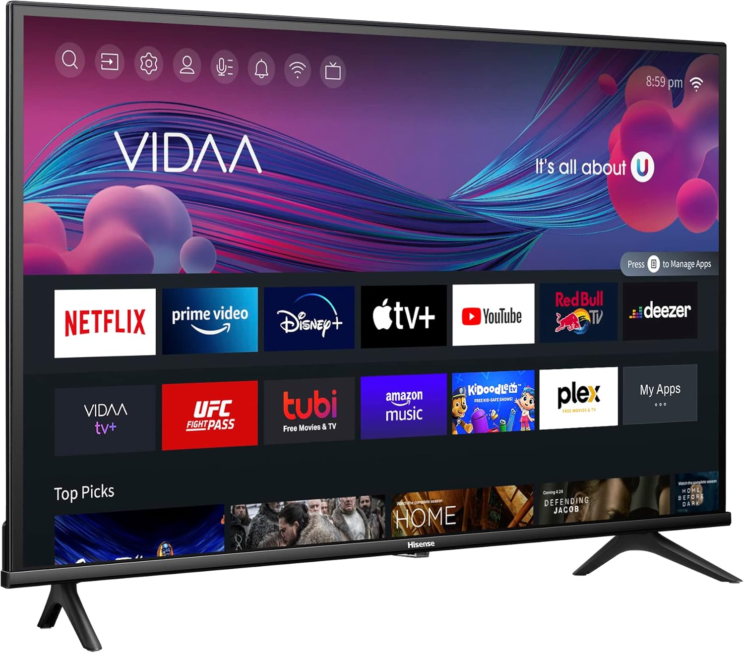 HISENSE 40" A4N LED HD Ready Smart VIDAA TV (40A4NV)