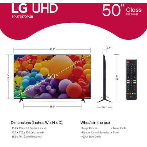 LG UT75 Series 50" 4K HDR Smart LED TV (2024)