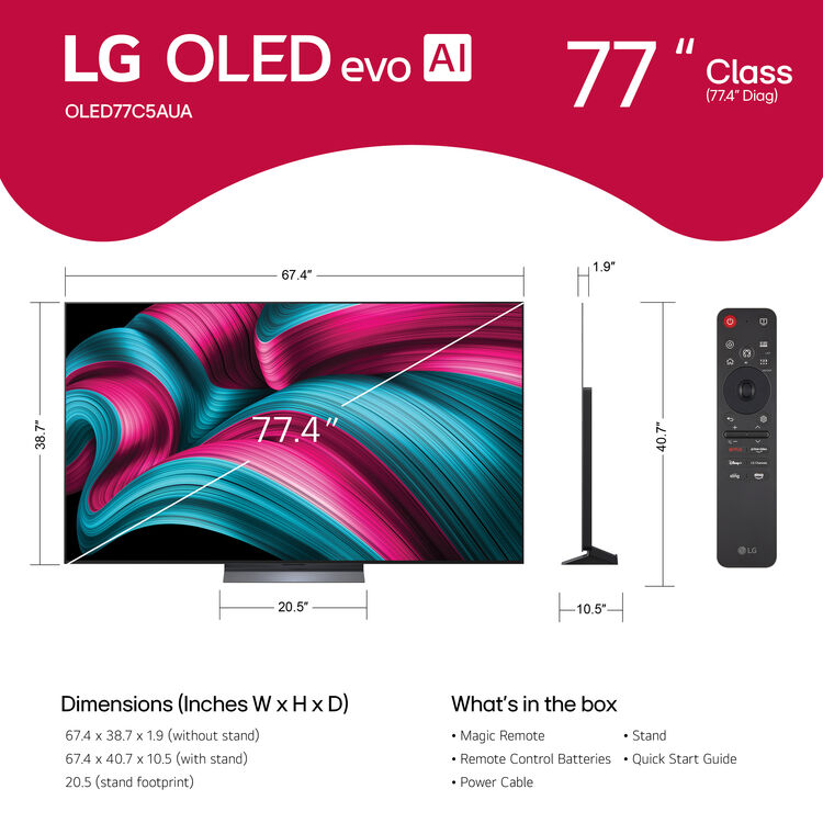 LG OLED evo AI C5 77" 4K HDR Smart TV