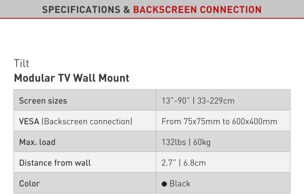 Barkan BM410T 13"-90" Extendable Auto Locking Tilt TV Wall Mount