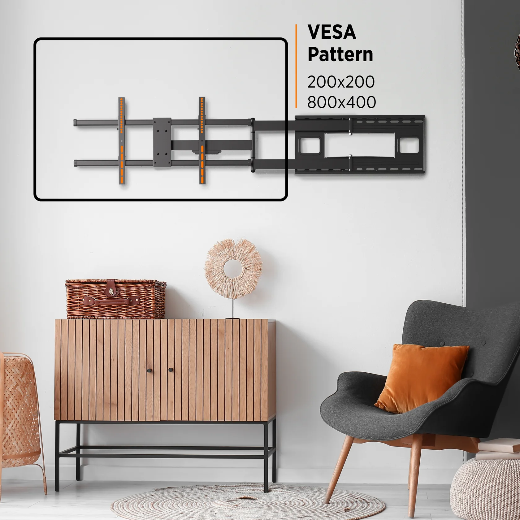 ONE by Promounts OMAXL-6401 32-Inch to 80 Inch Extra-Large Articulating TV Wall Mount