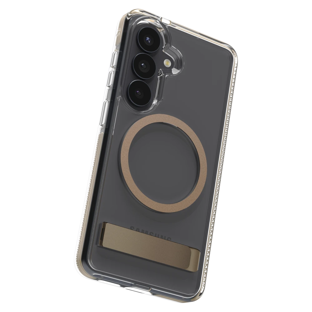 ZAGG - Santa Cruz Snap Case with Kickstand for Samsung Galaxy S26 - Titanium Gray