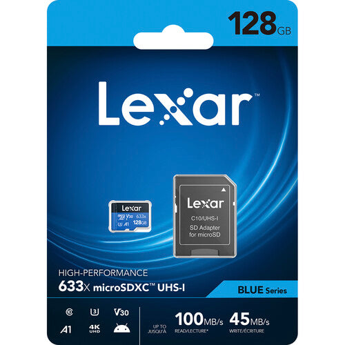 Lexar High-Performance 633x UHS-I microSDXC Memory Card with SD Adapter