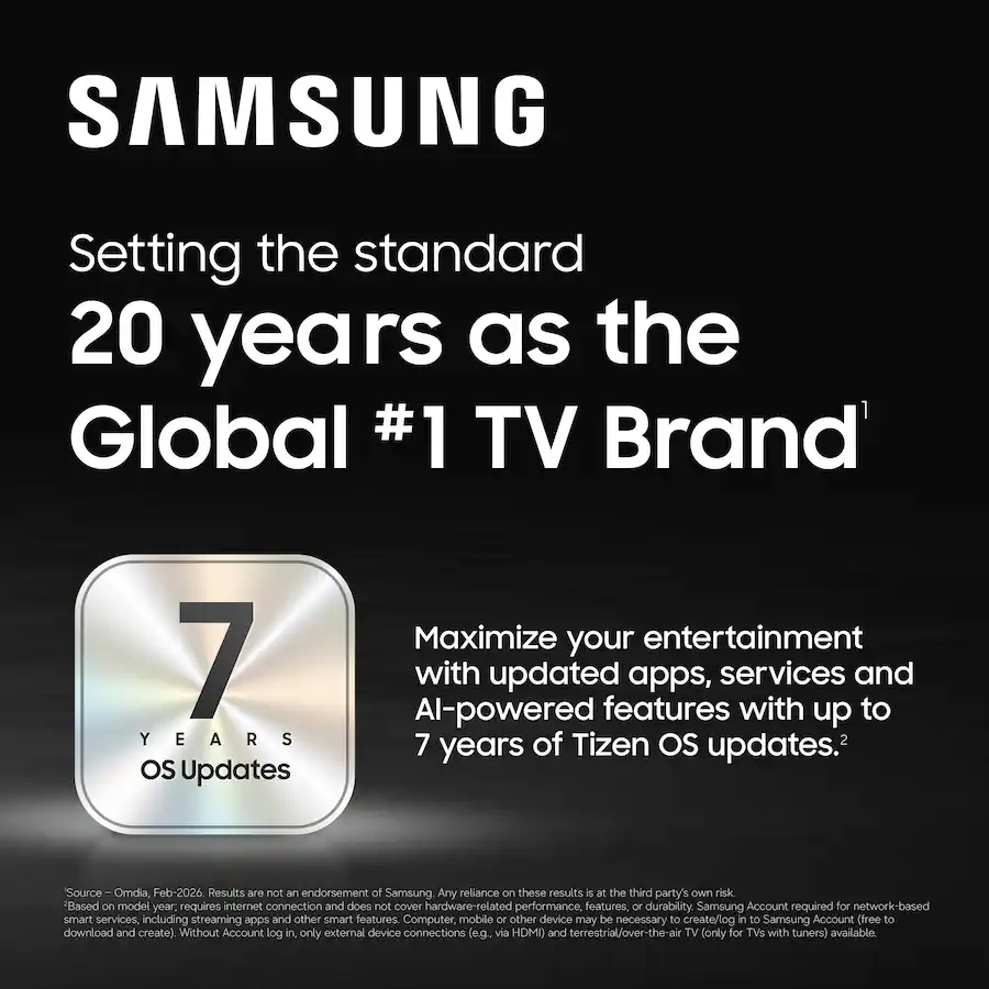 Samsung R95H Series 75" Micro RGB 4K UHD Glare-Free HDR Smart TV with SamsungVisionAI (2026)