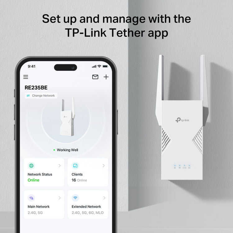 TP-Link RE223BE BE3200 Wireless Dual-Band Wi-Fi 7 Range Extender
