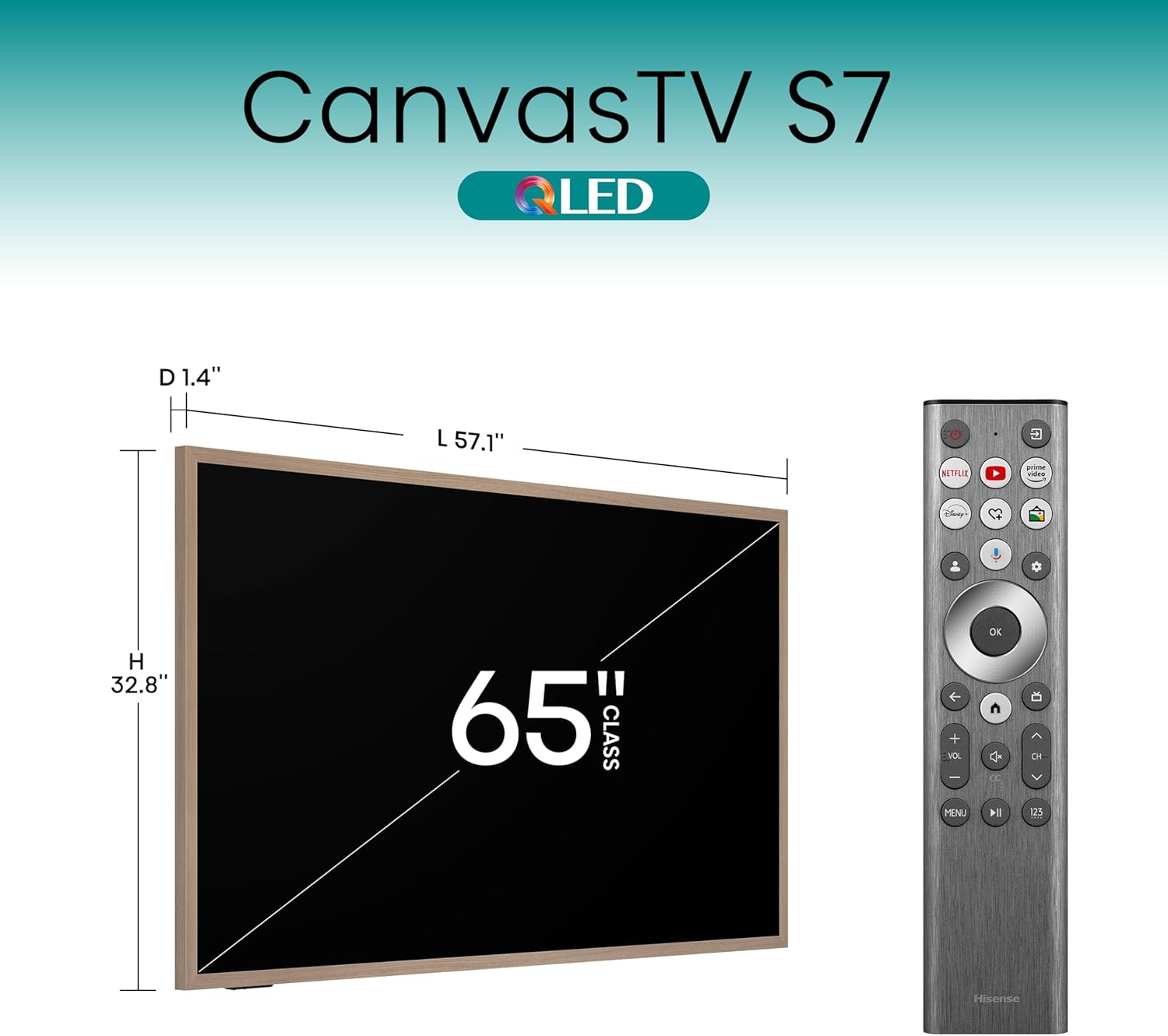 Hisense S7 65" CanvasTV 4K QLED Google TV