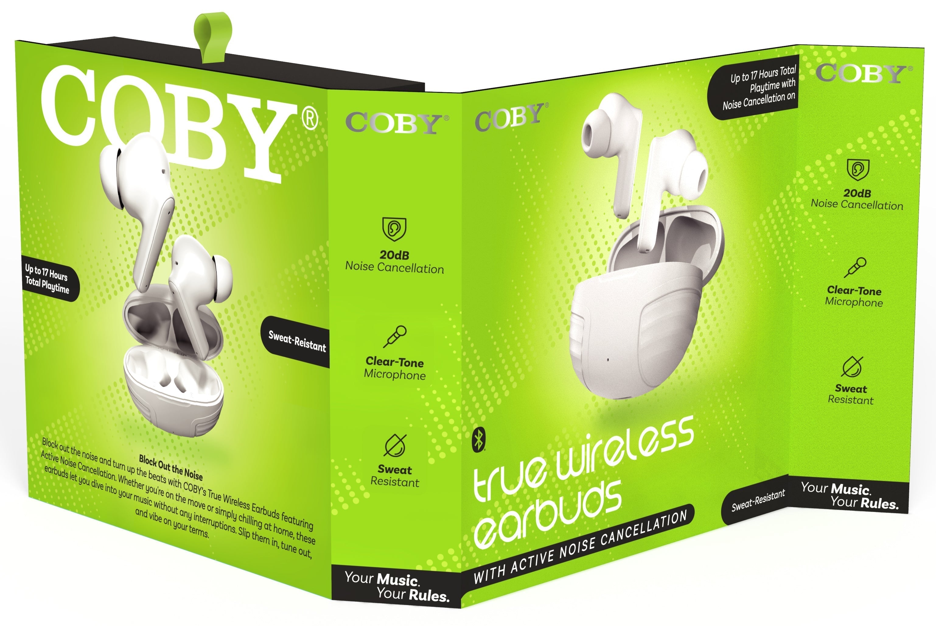 Coby CETW631 Noise Cancelling True Wireless Earbuds with Charging Case