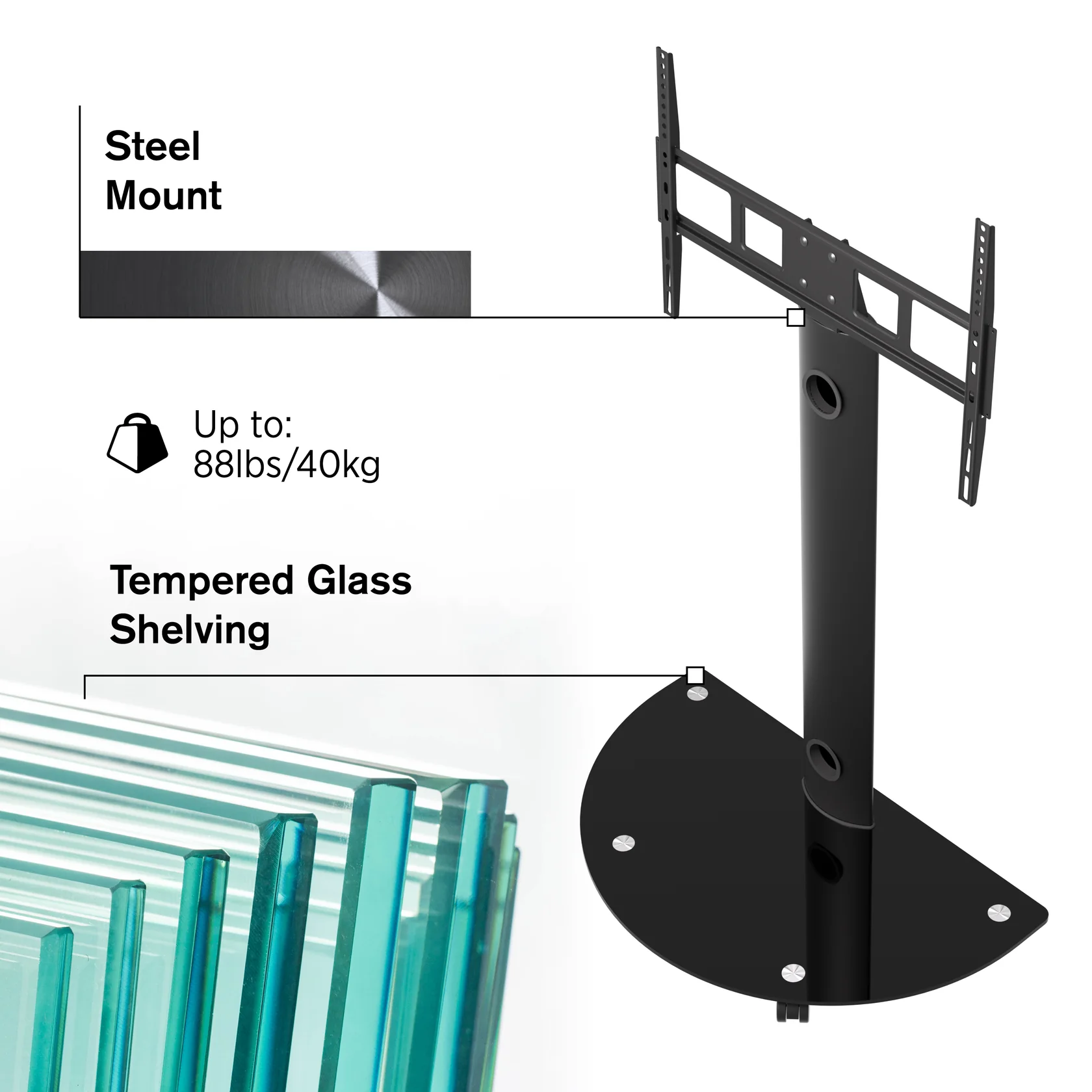 ProMounts PFCS6401 Mobile Rolling TV Stand Mount For 32"-72" TVs