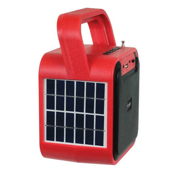 JENSEN JEP-175 Portable Rechargeable Bluetooth Speaker with FM Radio, Flashlight, Solar Panel, and USB Port