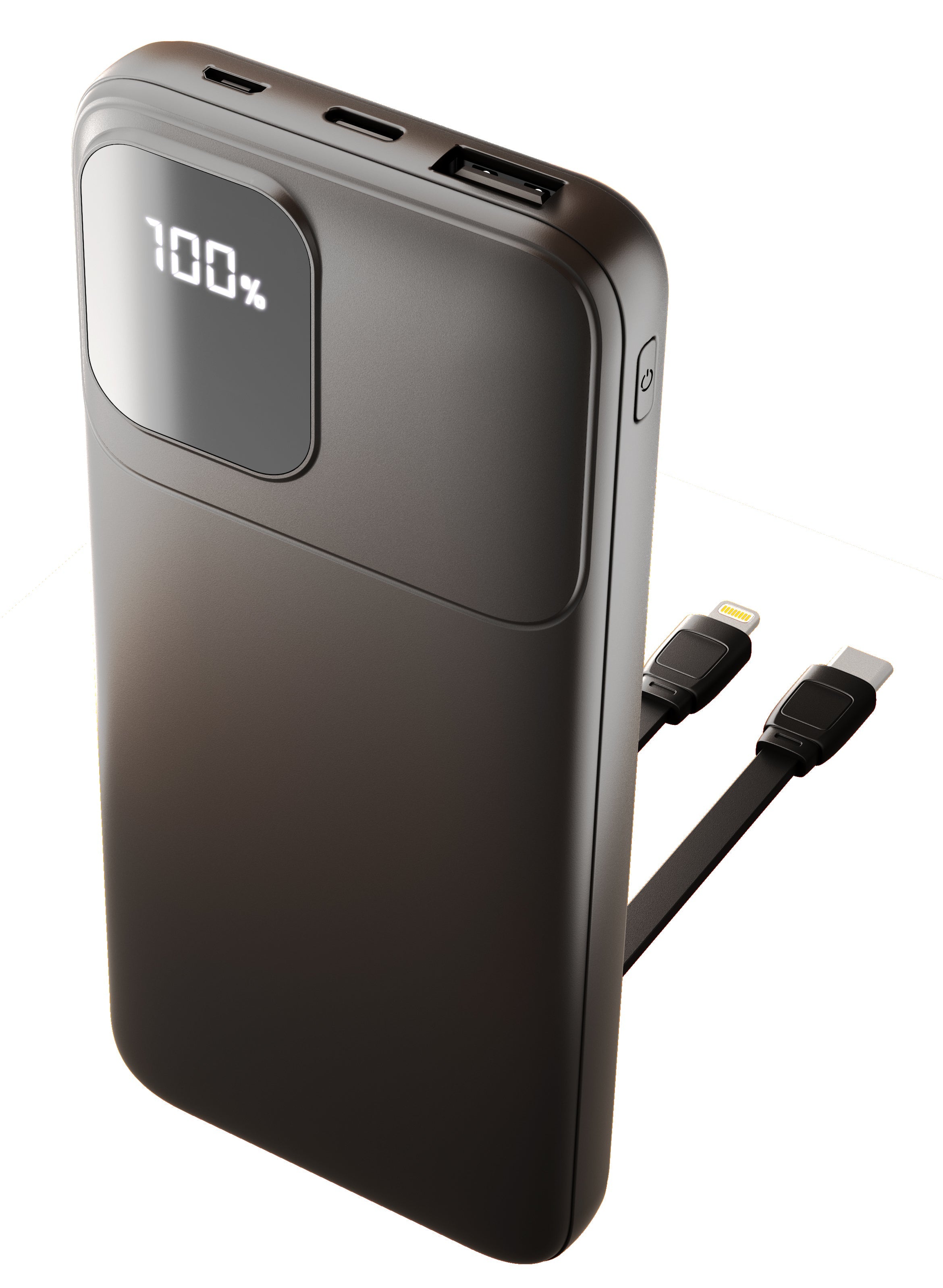 Chargeworx 12,000mAh Power Bank with Built-In Cables